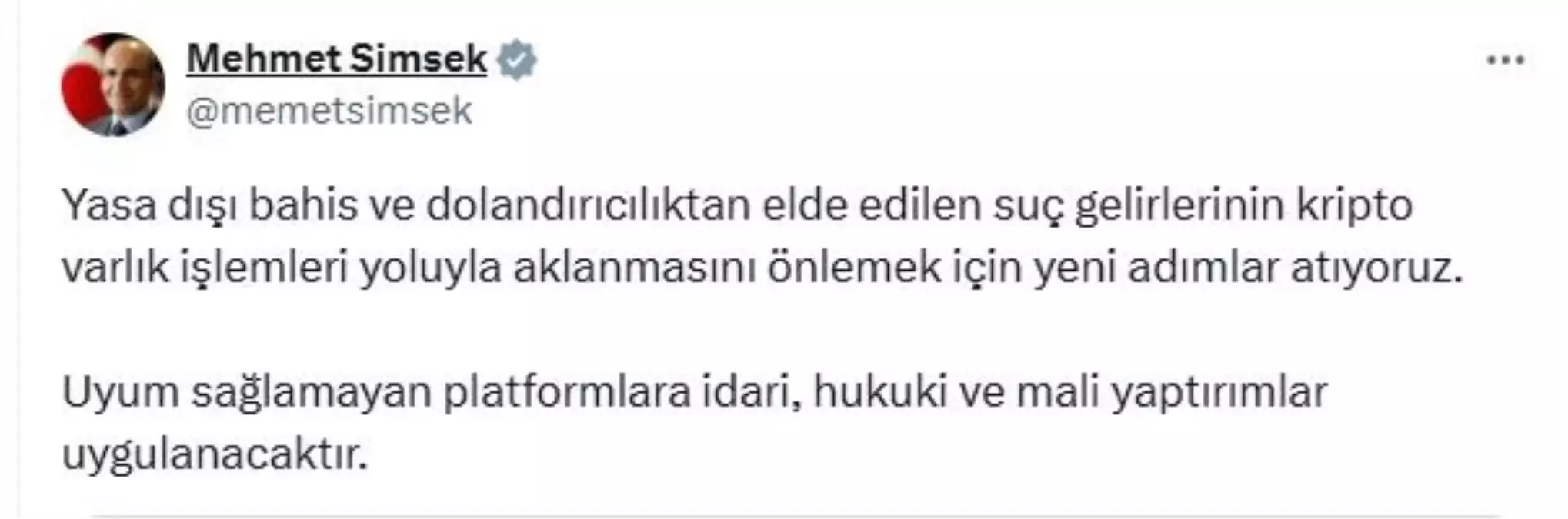 Hazine Bakanı Şimşek'ten Kripto Varlıklara Yönelik Yeni Önlemler