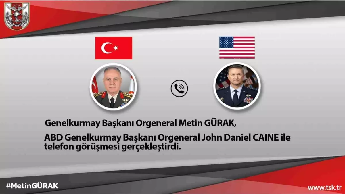 Genelkurmay Başkanları Metin Gürak ve John Daniel Caine Görüştü