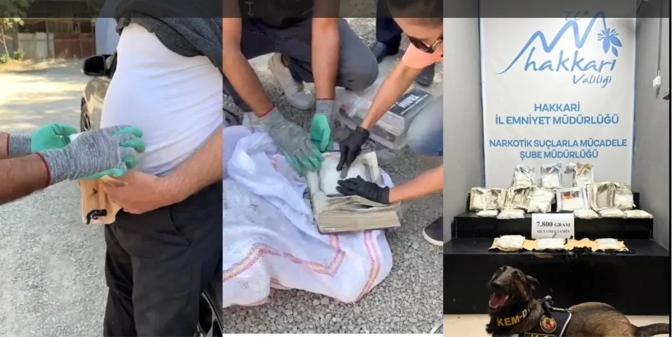 Hakkari'de 7 Kilo 800 Gram Metamfetamin Ele Geçirildi