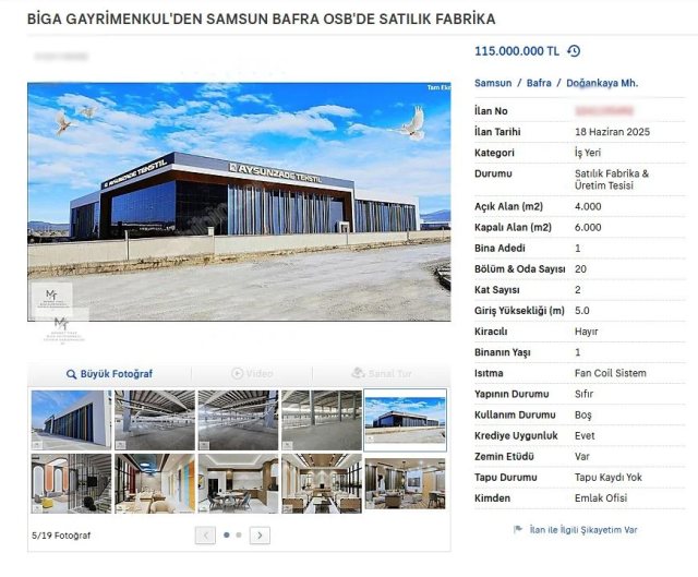 The Turkish textile giant declaring bankruptcy is selling its factory
