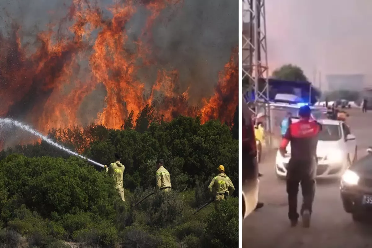 Aliağa'daki yangın Foça'ya doğru genişledi, bazı evler tahliye edildi