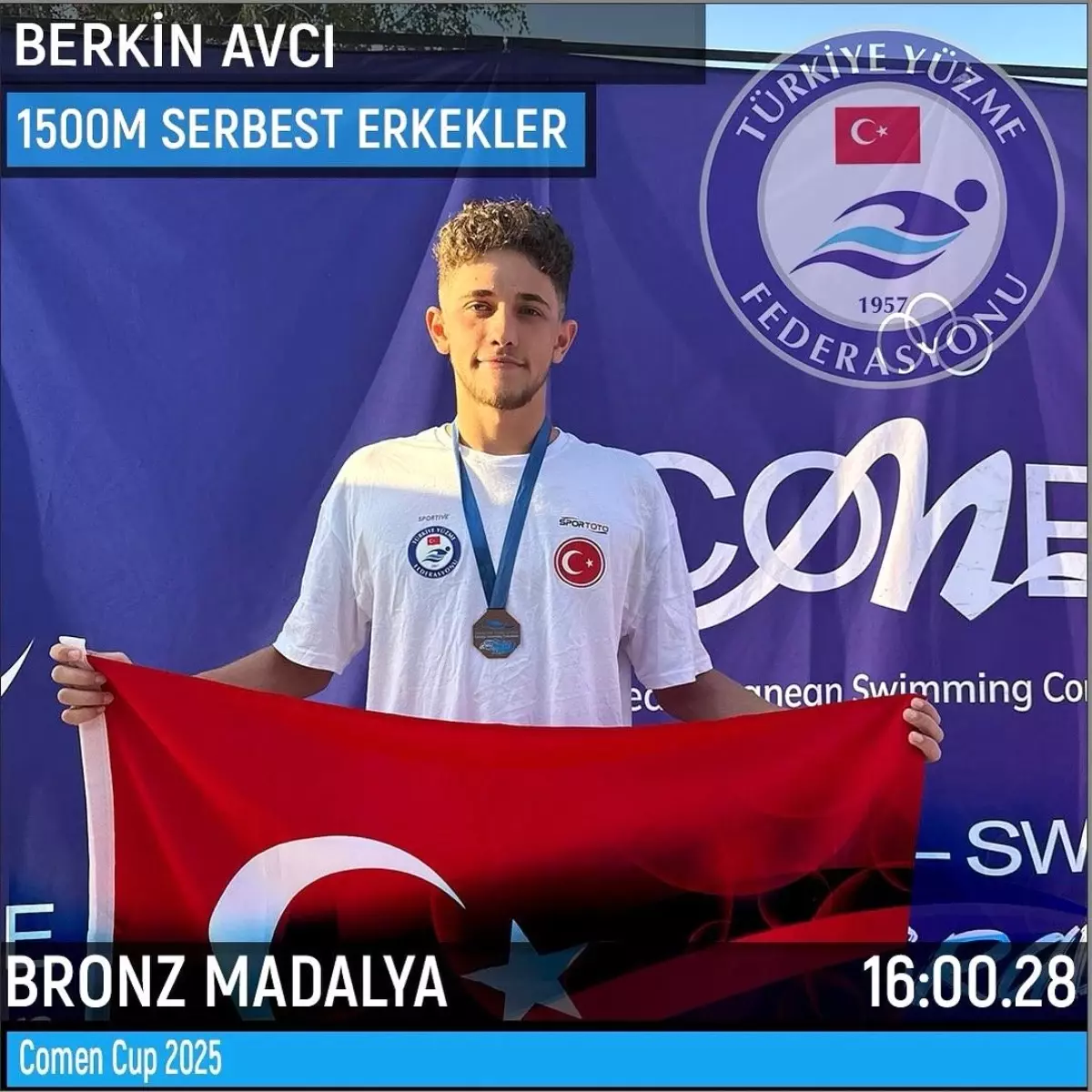 Berkin Avcı, Comen Cup 2025 Yüzme Şampiyonası'nda Bronz Madalya Kazandı