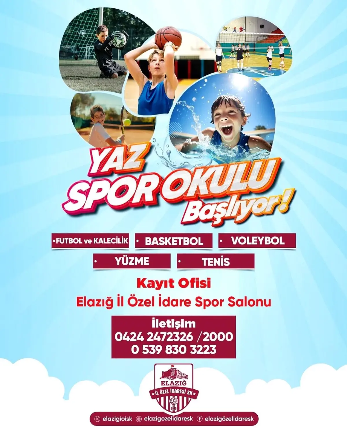 Elazığ İl Özel İdare Yaz Spor Okulları Kayıtları Başladı