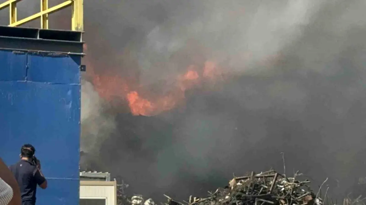 Kocaeli'de Hurda Sahasındaki Yangına Müdahale Devam Ediyor