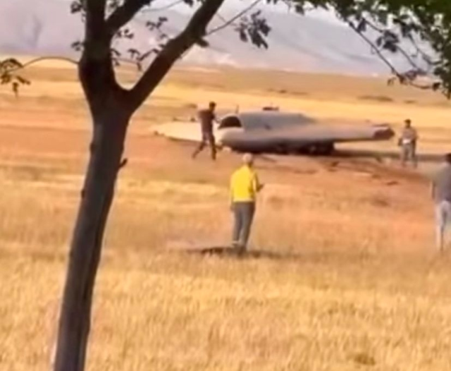 The UAV made an emergency landing in a field in Konya