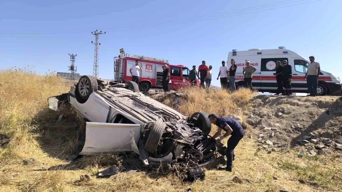 Nusaybin'de Şarampole Devrilen Araçta Sürücü Yaralandı