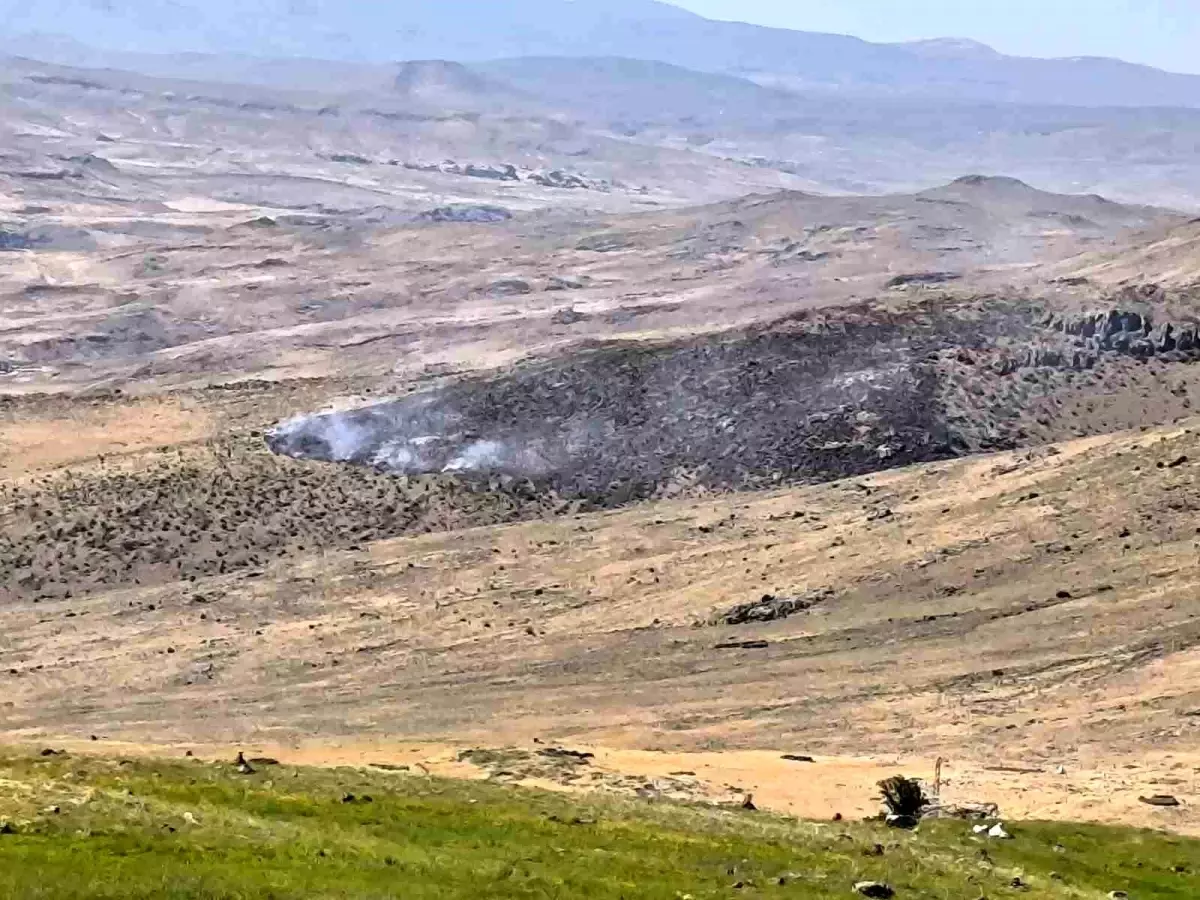Van'ın Muradiye İlçesinde Dağlık Alanda Yangın Çıktı