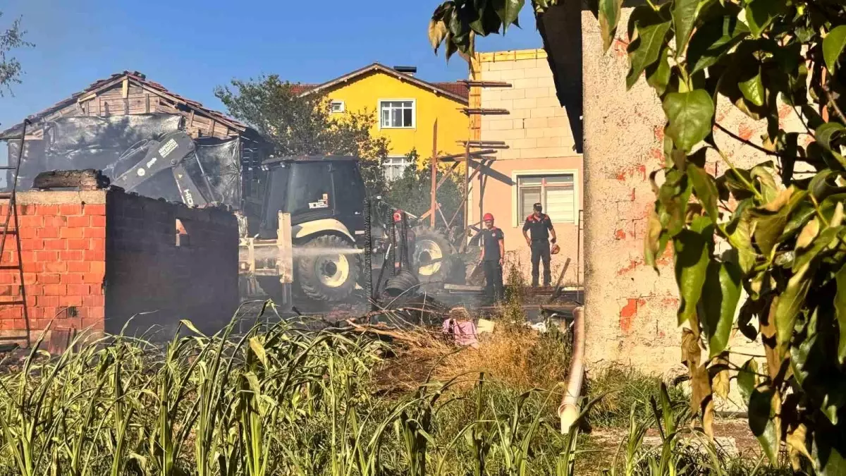 Sakarya'da Ahır ve Samanlıkta Yangın