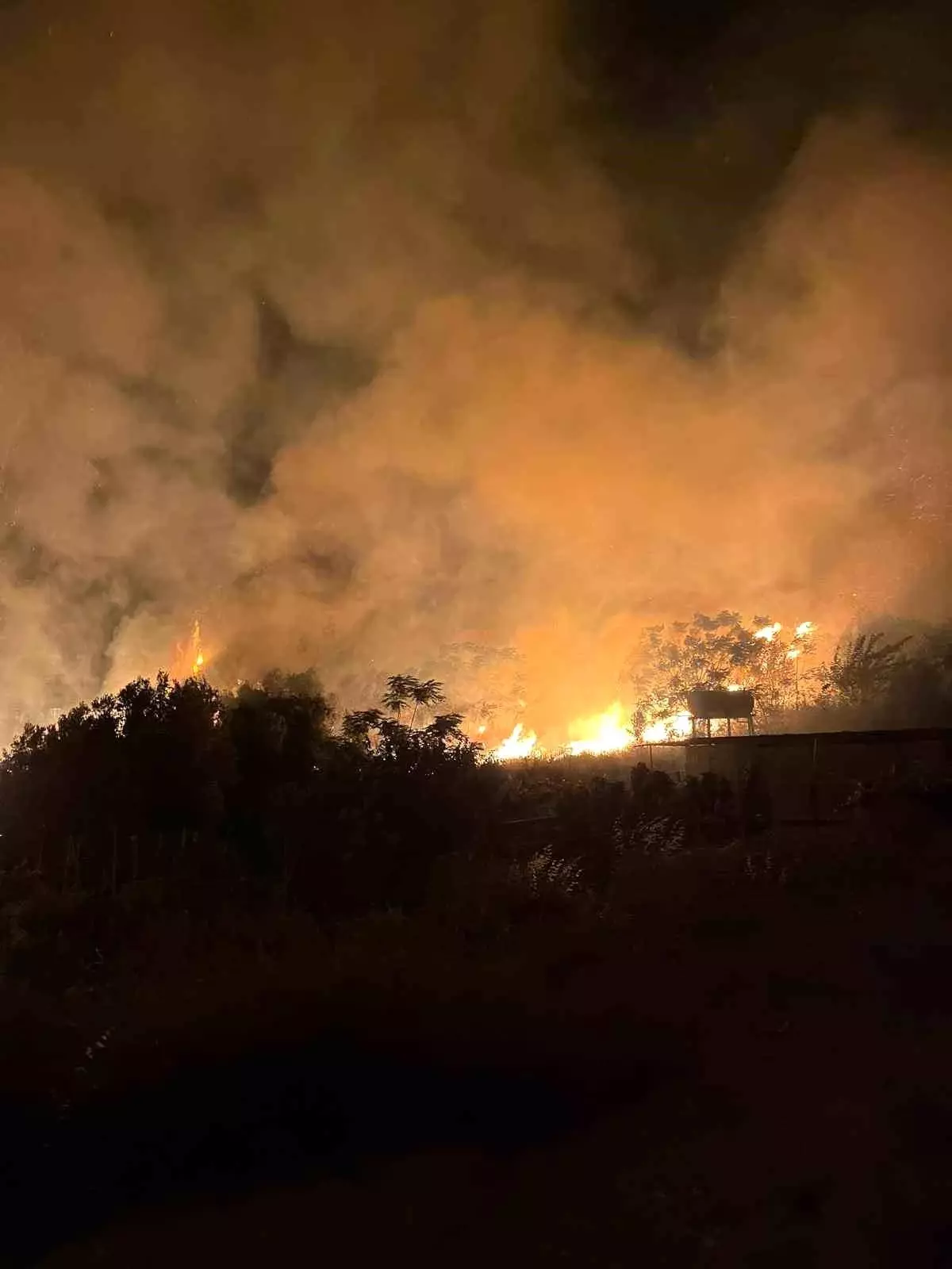 Hatay'da Ev Bahçesinde Yangın