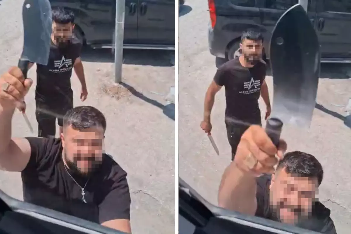 'Yol verme' tartışmasında TIR'a satır ve bıçakla saldırdılar