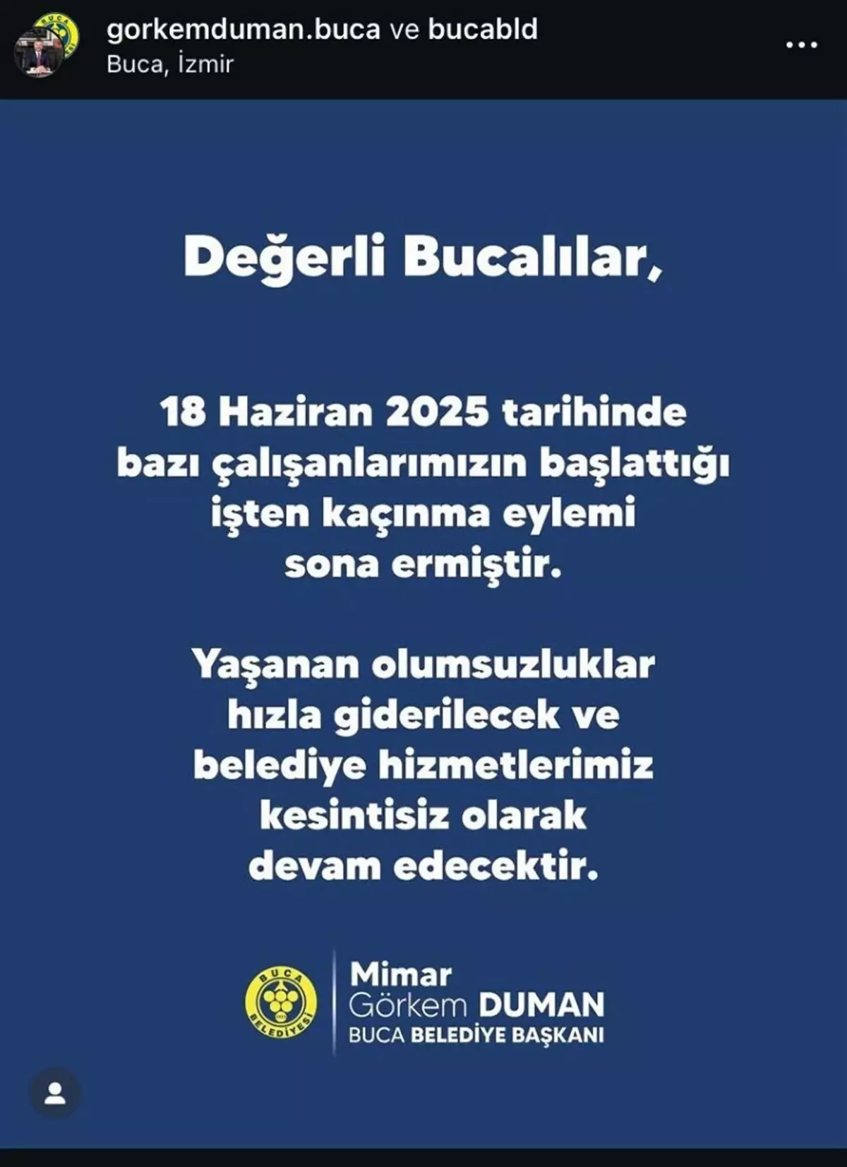 Buca'da İşçi Grevi Son Buldu