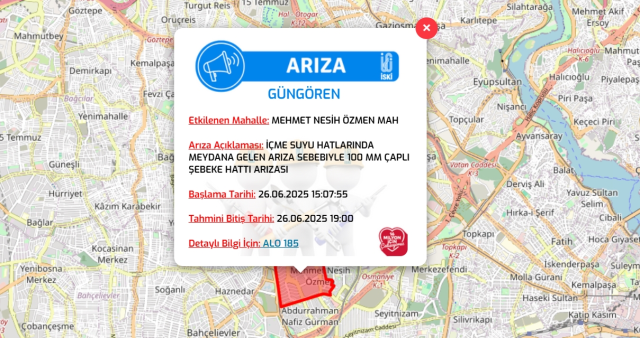 İstanbul GÜNGÖREN su kesintisi! 26-27 Haziran İSKİ Güngören su kesintisi ne zaman bitecek, sular ne zaman gelecek?