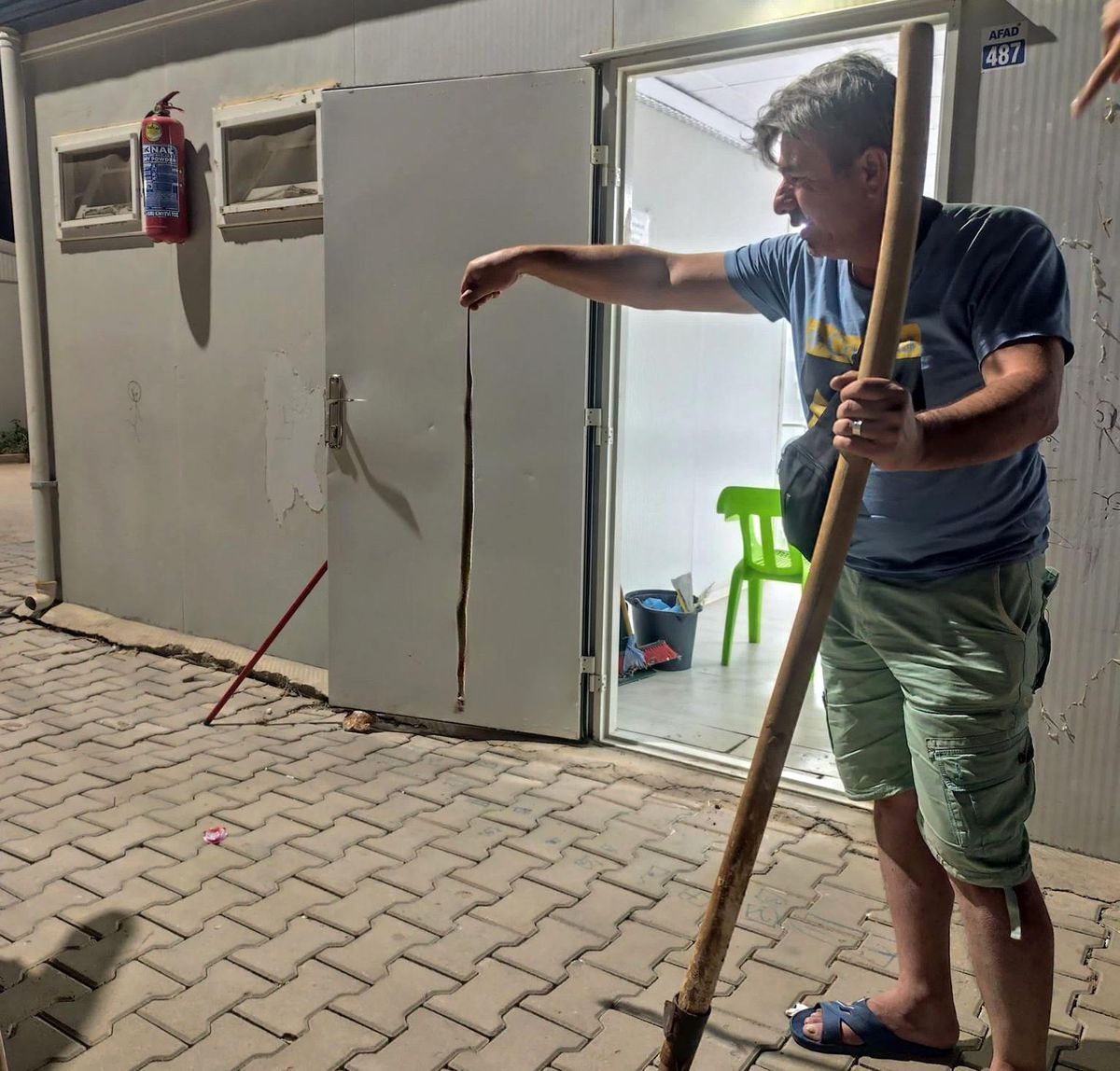 Adıyaman'da Depremzedelerin Konteynerine Yılan Girdi