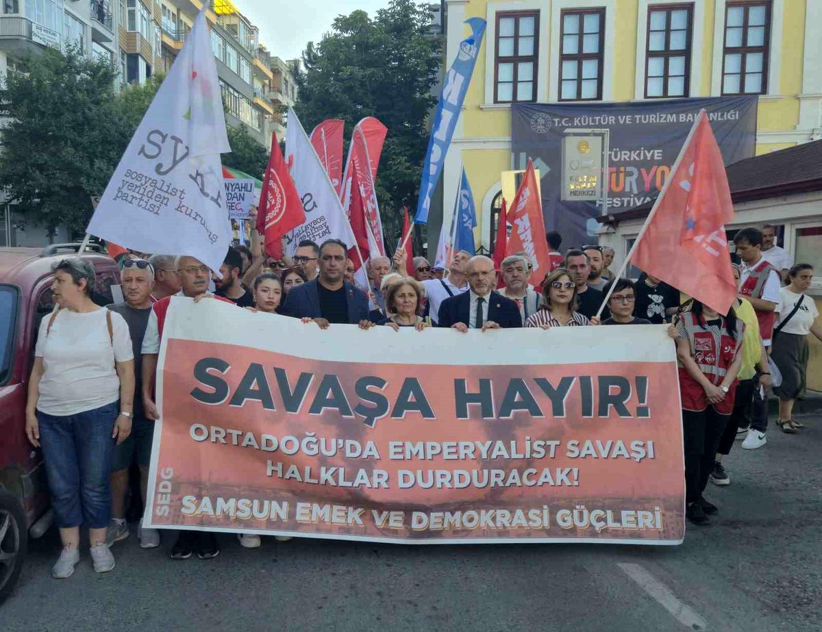 Samsun'da İran Savaşı ve Filistin Soykırımı Protesto Edildi