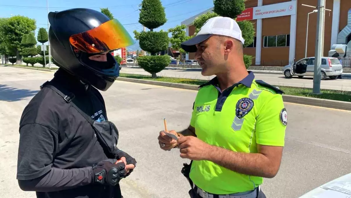 Bolu'da Tehlikeli Motosiklet Sürücüsüne Cezai İşlem
