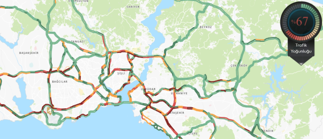 Trafik durumu haritası (CANLI) 26 Haziran İstanbul'da trafik yoğunluğu yüzde kaç?