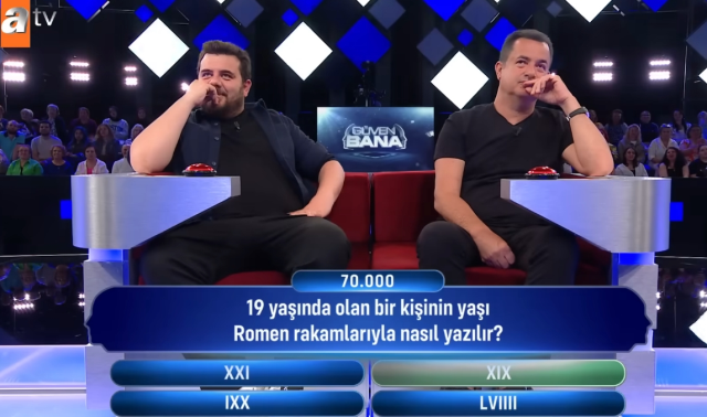 19 yaşında olan bir kişinin yaşı Romen rakamıyla nasıl yazılır?