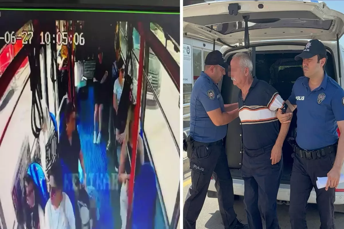 Otobüste etek altı fotoğraf çektiği iddia edilen emekli hakime gözaltı