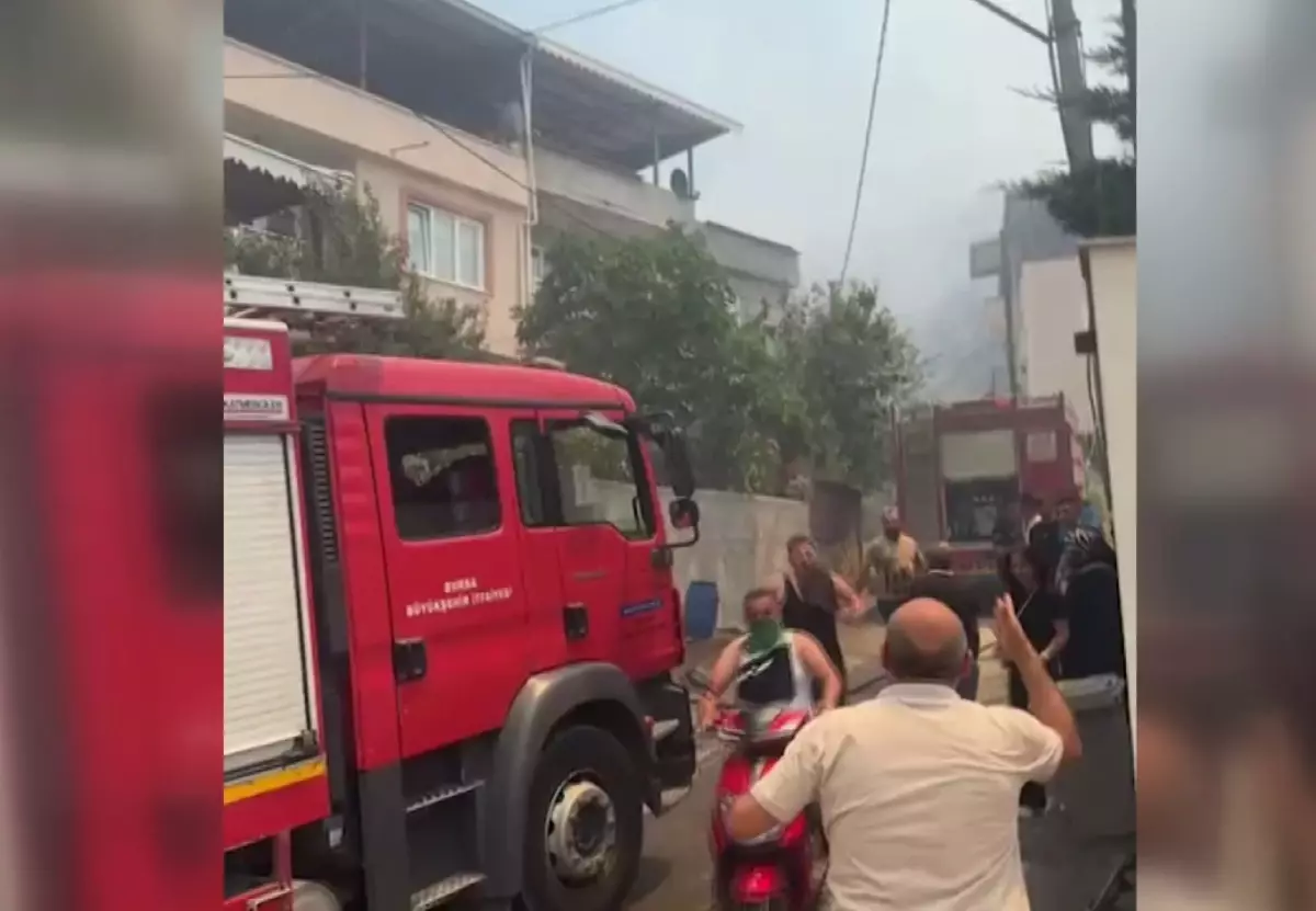 Bursa'da Yangın Kontrol Altına Alınmaya Çalışılıyor