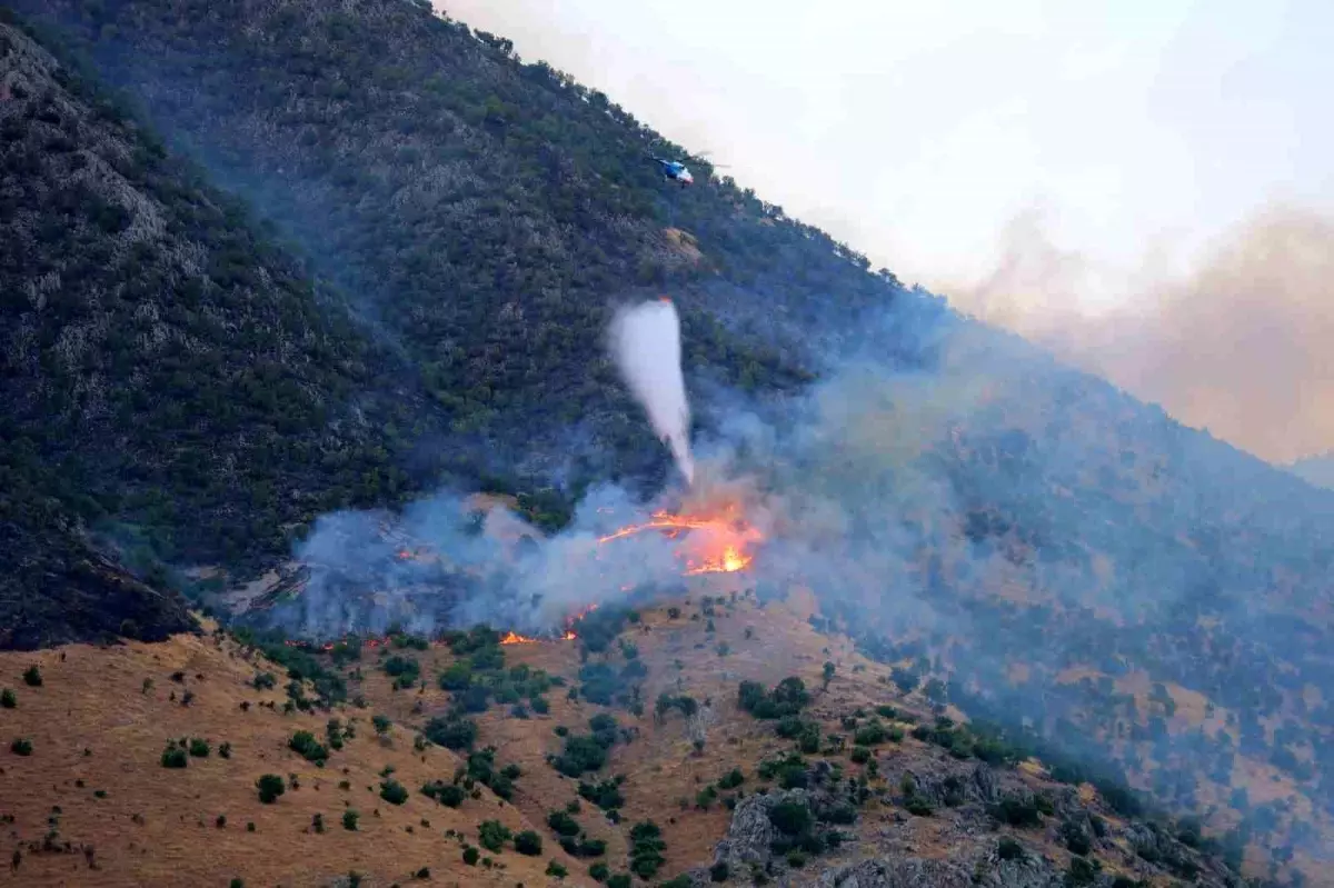 Kahramanmaraş'ta Orman Yangınına Havadan ve Karadan Müdahale