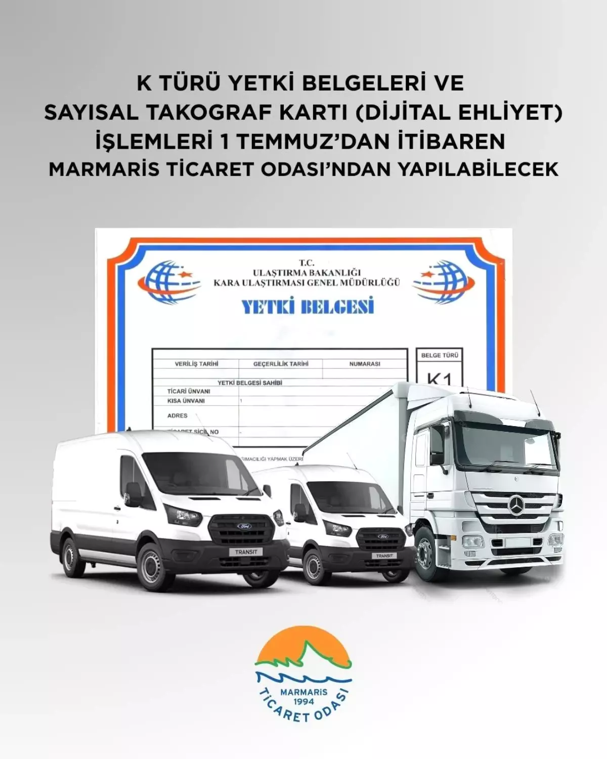 Marmaris Ticaret Odası'ndan Taşımacılık Sektörüne Yeni Hizmet
