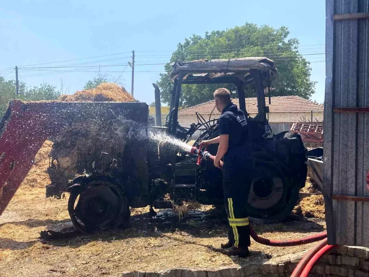Tekirdağ'da Yangın: Bir Traktör Kül Oldu, 1 Yaralı