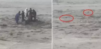 Nehirdeki sular yükseldi, aynı aileden 18 kişi akıntıya kapıldı