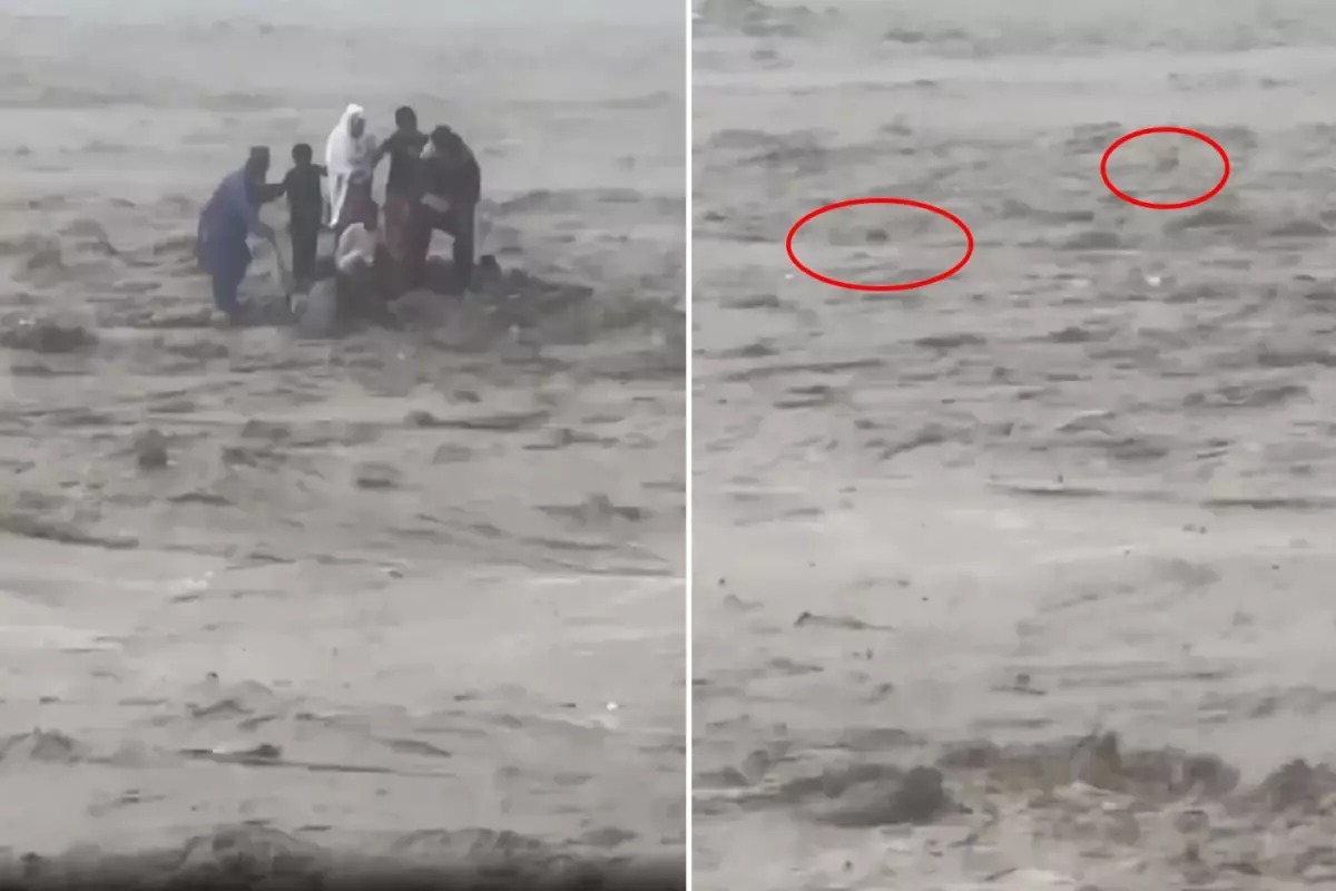 Nehirdeki sular yükseldi, aynı aileden 18 kişi akıntıya kapıldı