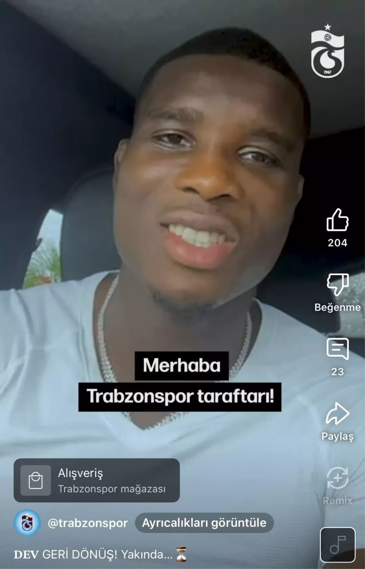 Trabzonspor'da Onuachu Sevinci: Yeni Forma ile Taraftarlara Mesaj Gönderdi
