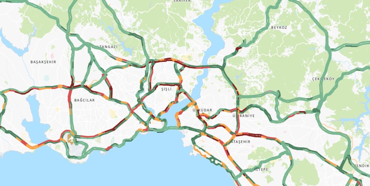 Trafik durumu haritası (CANLI) 27 Haziran İstanbul'da trafik yoğunluğu yüzde kaç?
