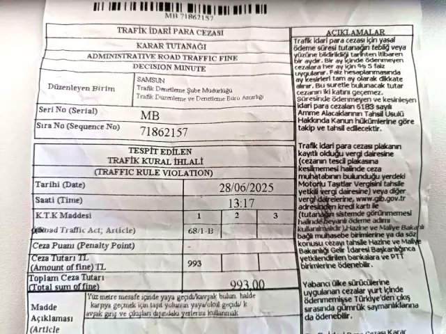 A big shock for the citizen who did not use the pedestrian crossing! They handed him the ticket
