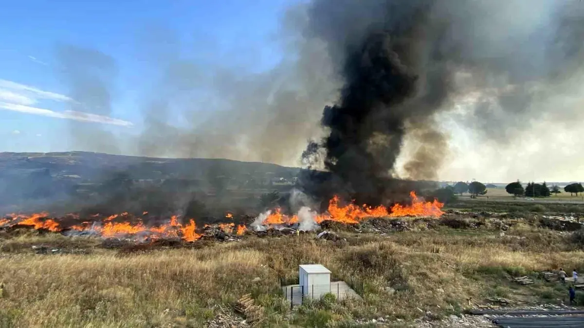 Çanakkale'de Otluk Alanda Yangın Çıktı