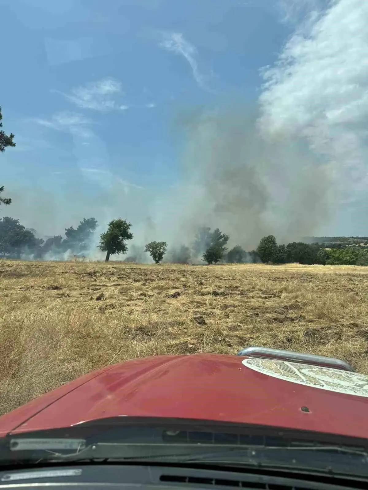 Çanakkale'nin Ezine İlçesinde Tarım Arazisinde Yangın
