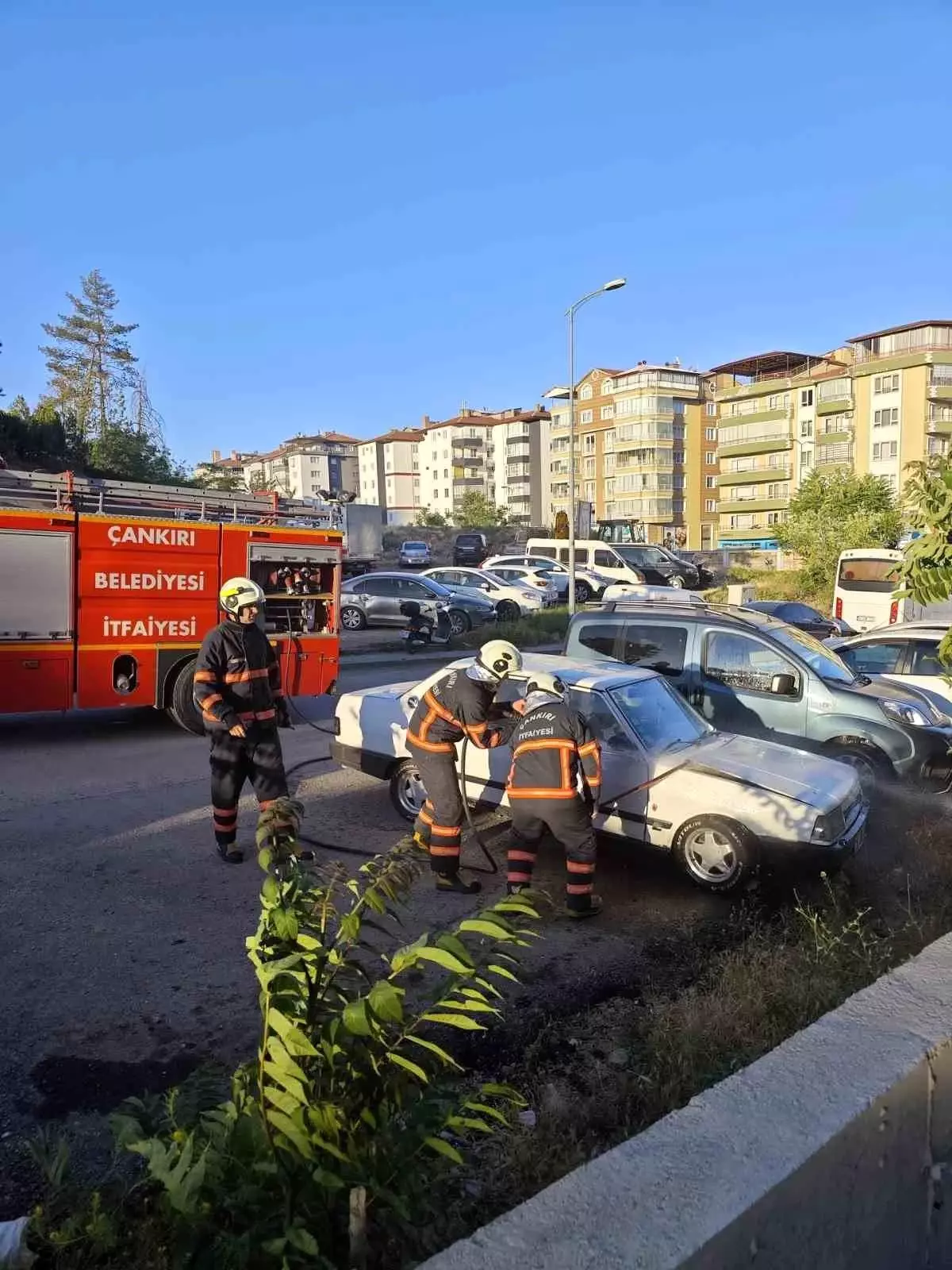 Çankırı'da Fiat-Tofaş Marka Otomobilde Yangın