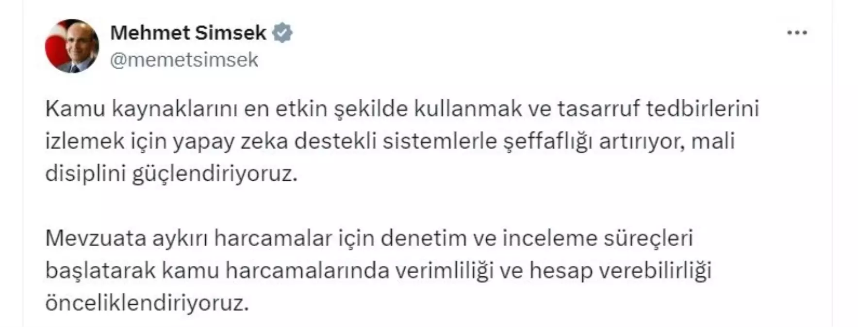 Bakan Şimşek: Kamu Harcamalarında Verimlilik ve Hesap Verebilirlik Öncelikli