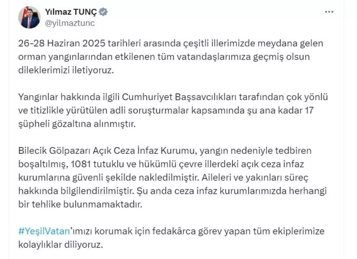 Orman Yangınları Hakkında 17 Şüpheli Gözaltına Alındı