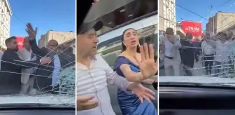 Düğün konvoyunun ortasında kalan karı-kocaya böyle saldırdılar