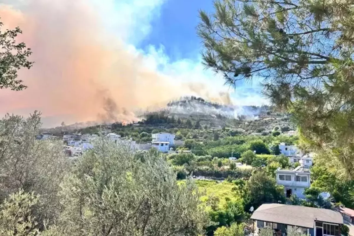 Hatay'da orman yangını! 1800 kişi tahliye edildi, 60 ev zarar gördü