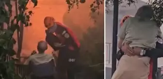 İzmir'deki yangından duygu dolu görüntüler: Mahsur kalanları ekipler böyle kurtardı