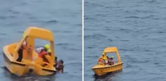 Kahraman baba, gemiden denize düşen kızını dakikalar süren mücadele sonrası kurtardı