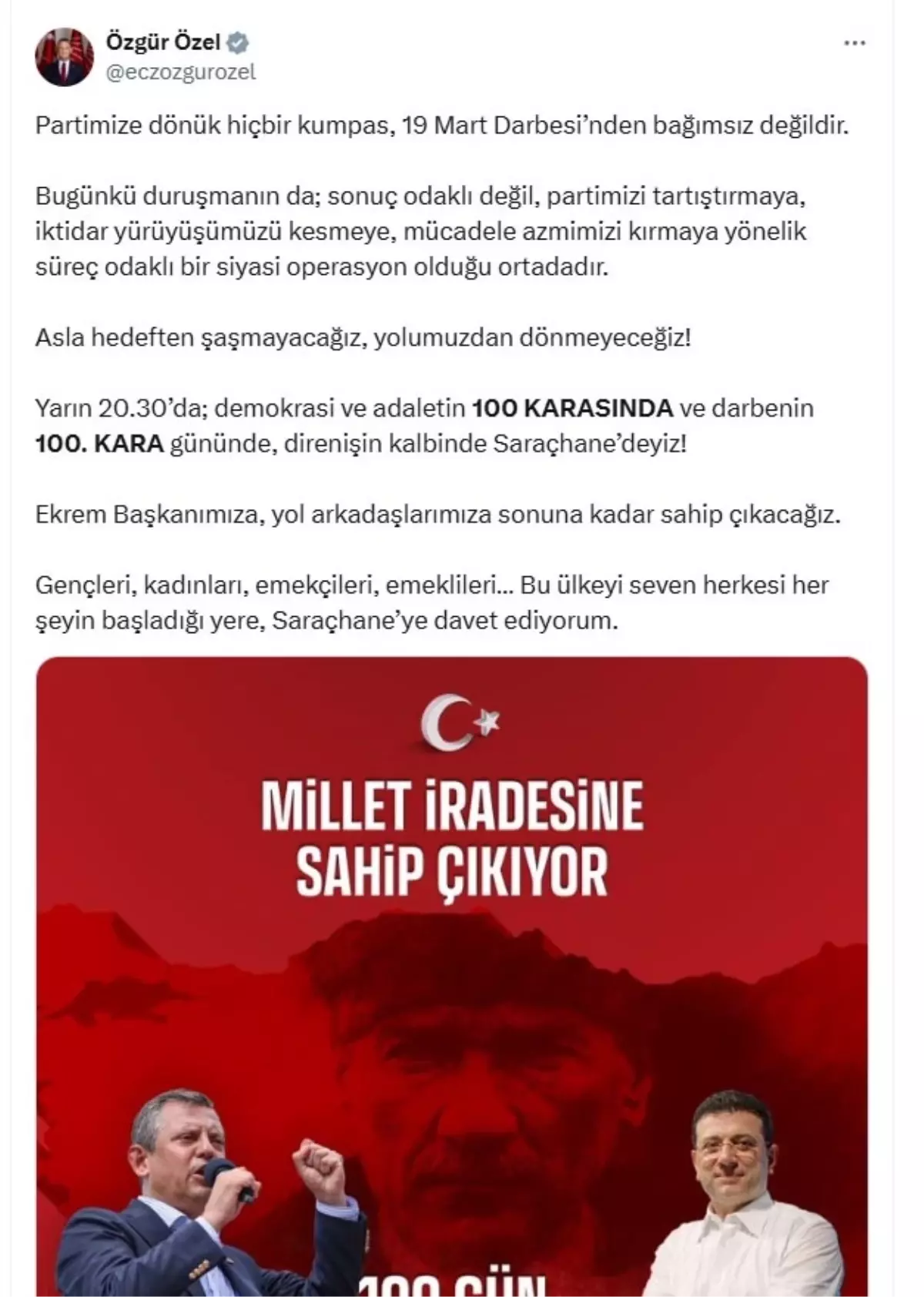 Özgür Özel: Duruşma Bir Siyasi Operasyon