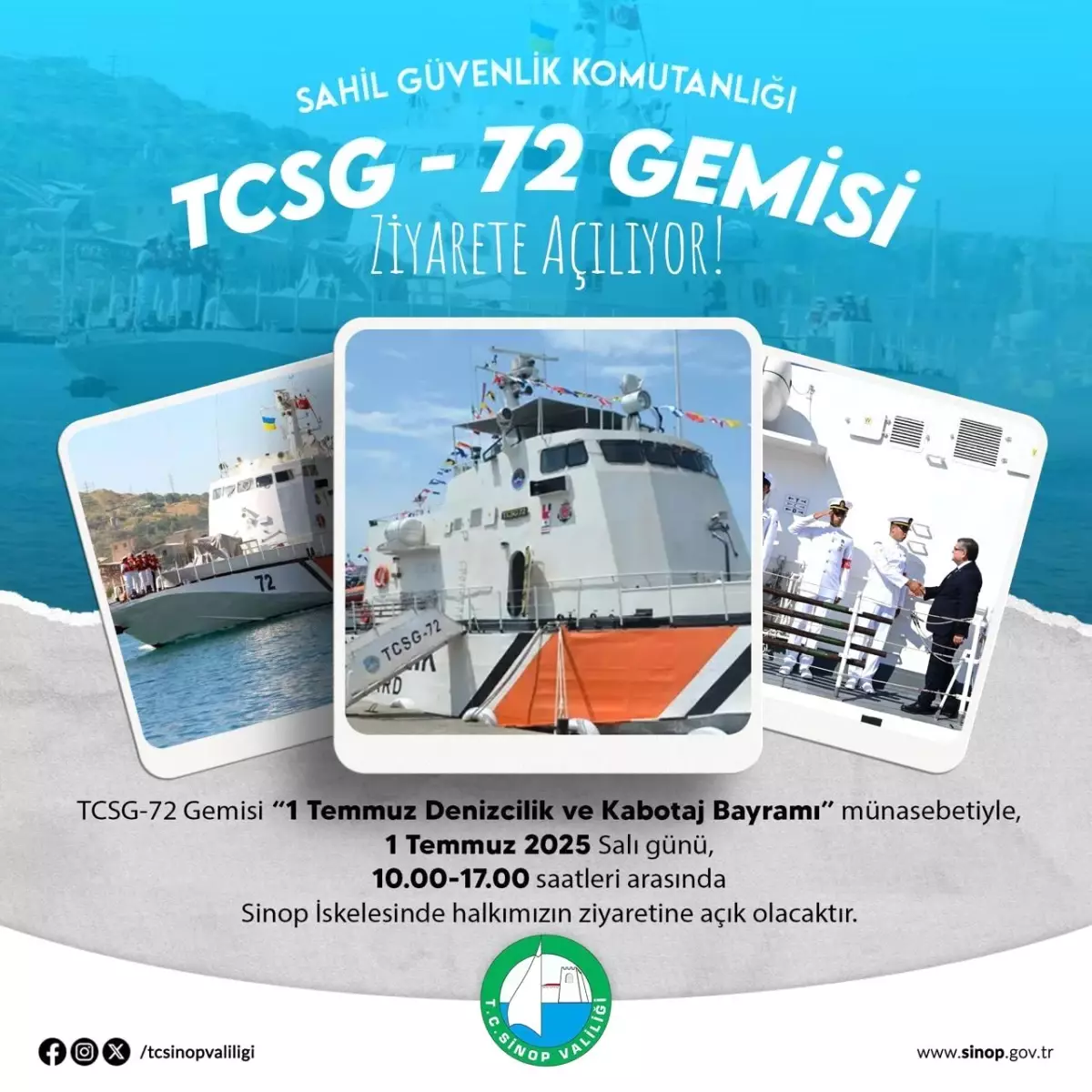 TCSG-72 Gemisi, Denizcilik ve Kabotaj Bayramı İçin Ziyarete Açılıyor