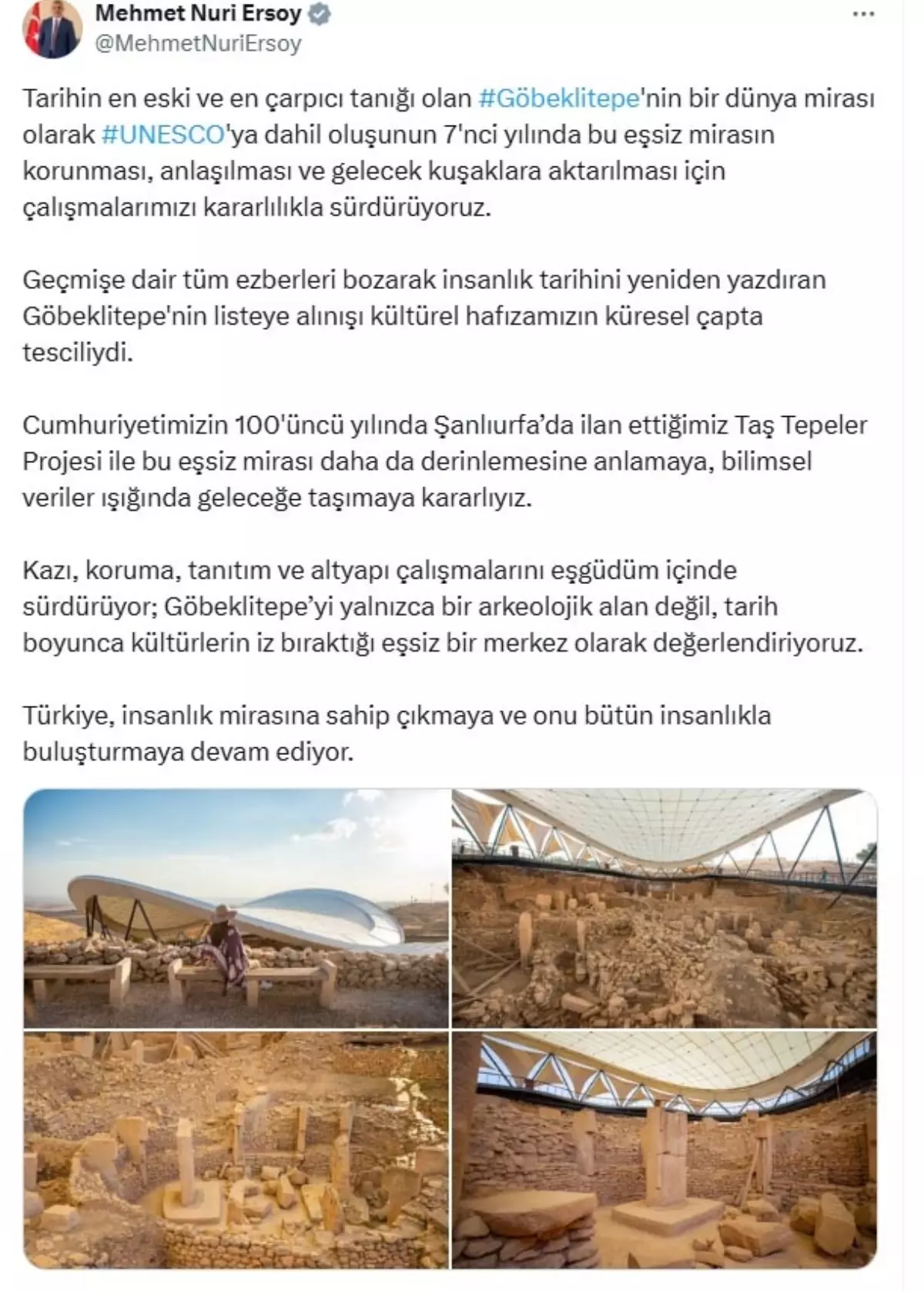 Göbeklitepe'nin UNESCO Listesi'ne Alınışının 7. Yılı