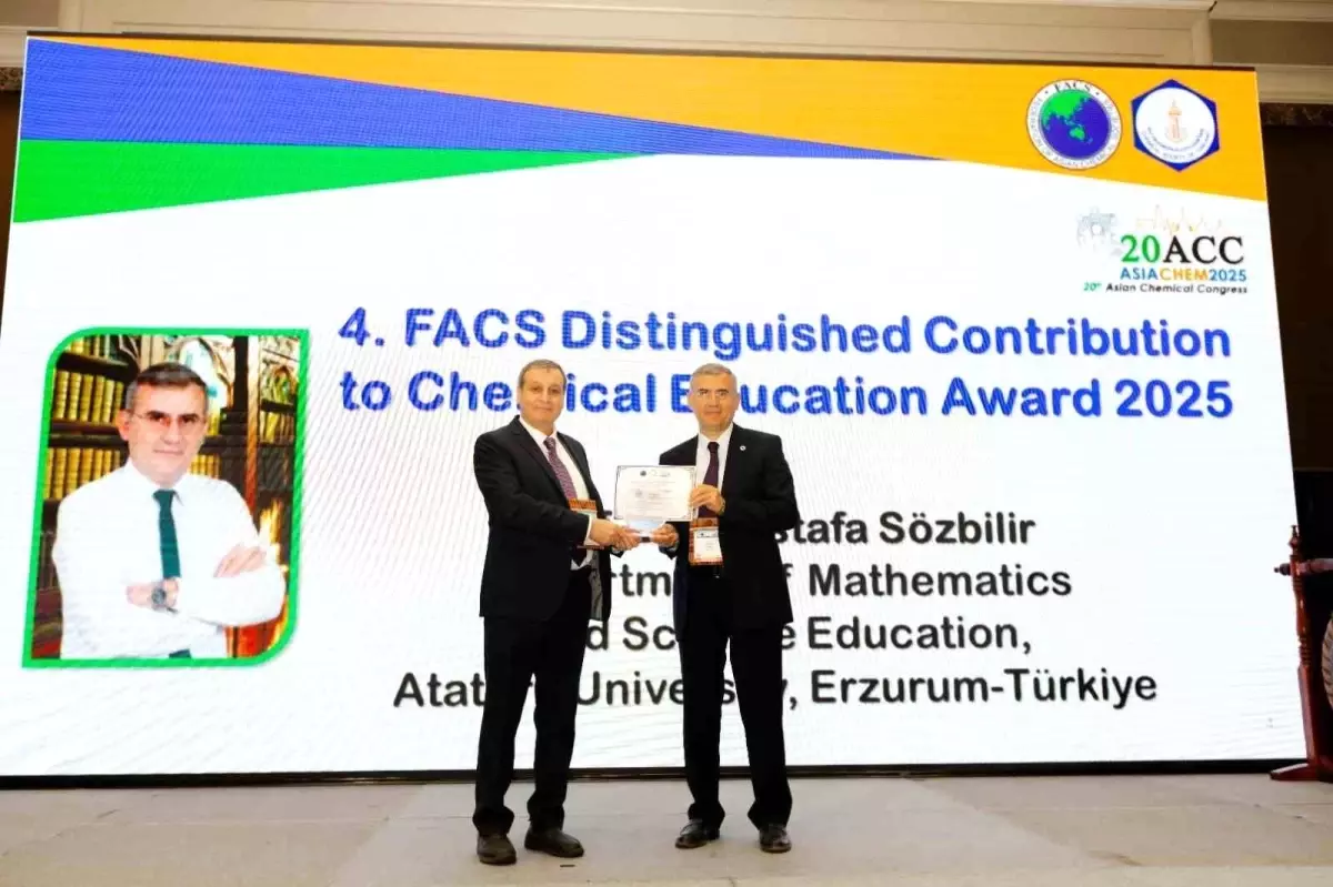 Prof. Dr. Mustafa Sözbilir'e Uluslararası Kimya Eğitimi Ödülü