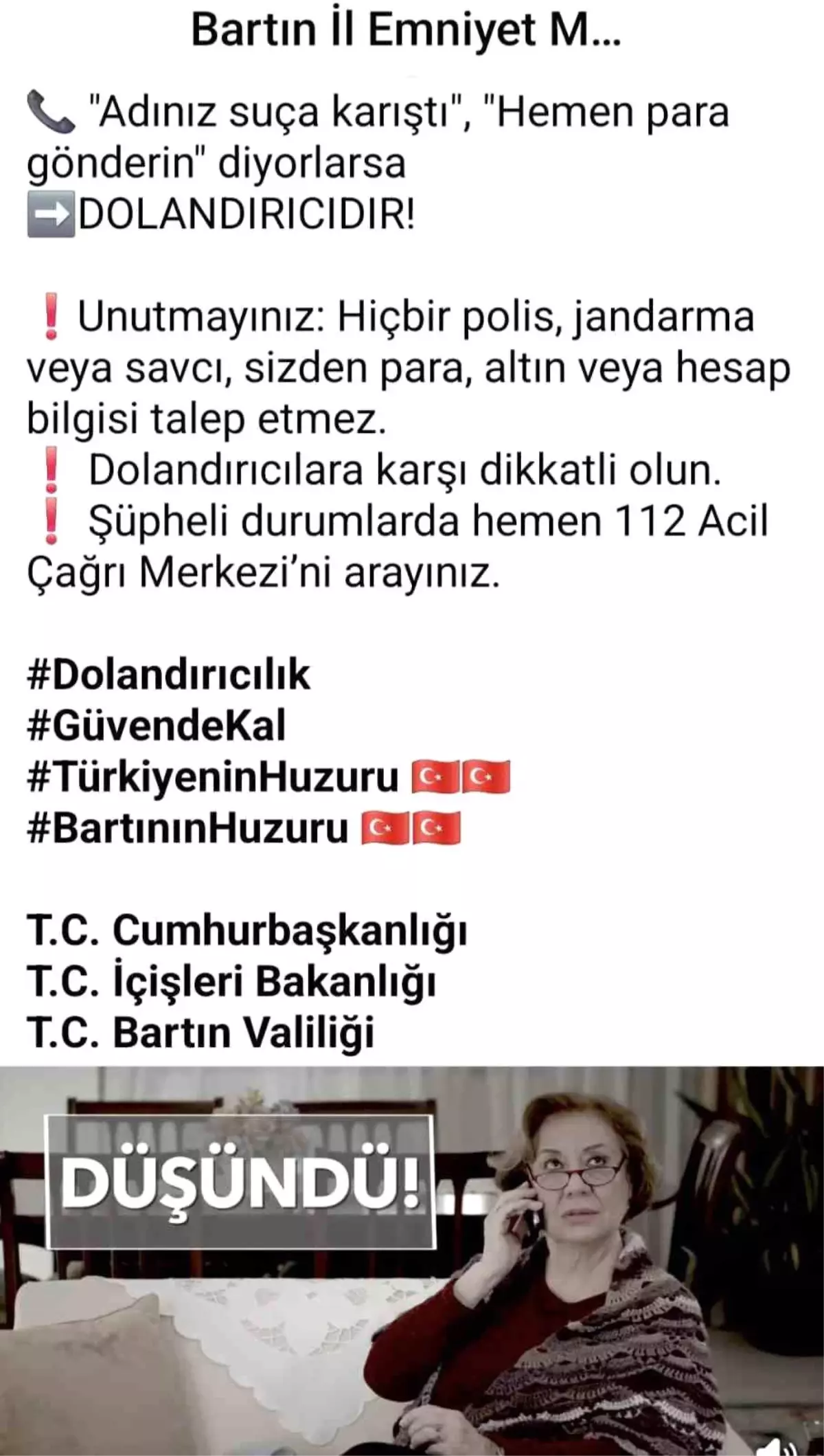 Bartın'da Dolandırıcılık Olaylarına Karşı Halka Uyarılar Yapılıyor