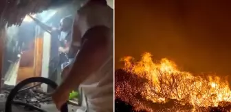 Çeşme'de zamanla yarış! Alevler evlere ulaştı