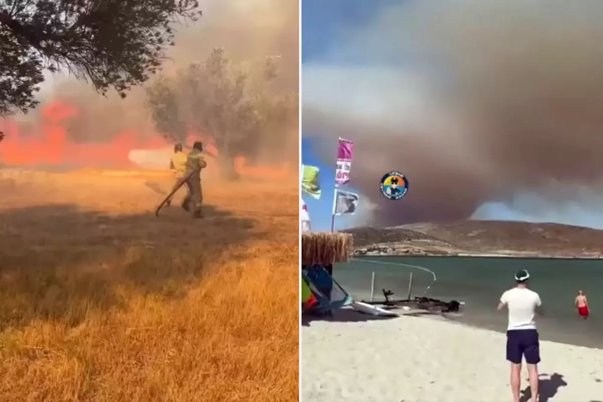 Çeşme ve Urla'da yangın! Bazı mahalleler tahliye edildi