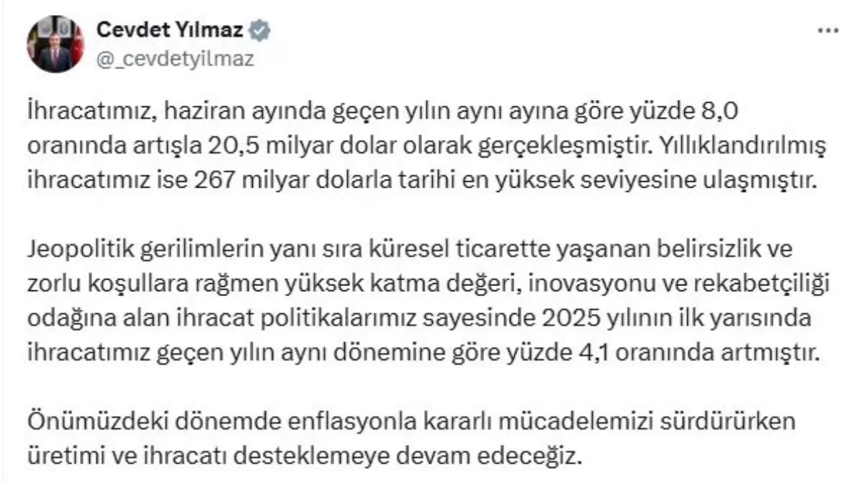 İhracatta Tarihi Seviye: 267 Milyar Dolar