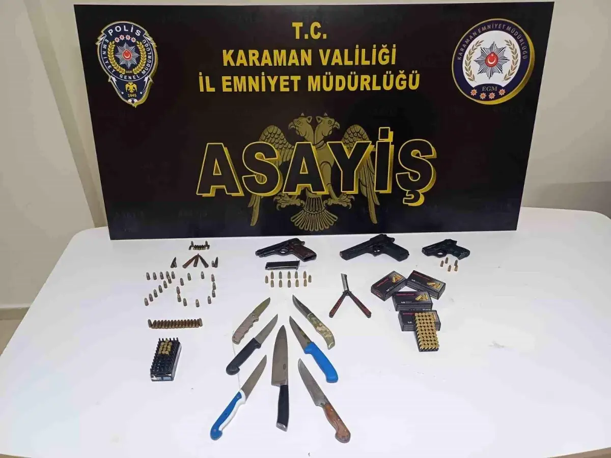 Karaman'da Uyuşturucu ve Ruhsatsız Silah Operasyonu: 10 Tutuklama