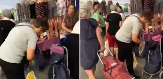 Pazarda büyük rezillik! Kimse görmüyor sandı ama kamera kayıttaydı